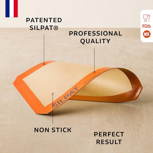 Silpat AE275200-01 Premium Non-Stick Silicone Baking Mat, 7-7/8-Inch by 10-7/8-Inch, Tan