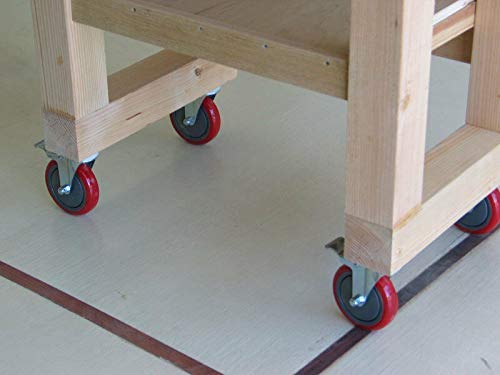 GBL 4" Heavy Duty Caster Wheels Without Brakes + Screws - up to 1320Lbs - Set of 4 No Floor Marks Silent Castor for Furniture - Rubbered Dolly Swivel Wheels - Silver Casters