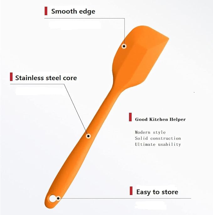 15 Pieces Silicone Spatulas,8.5 inch Non-Stick with Stainless Steel Core,Heat Resistant-500°F, Food Grade Dishwasher Safe, for Mixing,Cooking,Baking (Mixed Color)