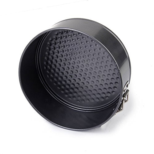 Gabkey 8 inch Circular Springform Carbon Coated Rolled to Interlocking and Leak-Proof Seal Cake Pan