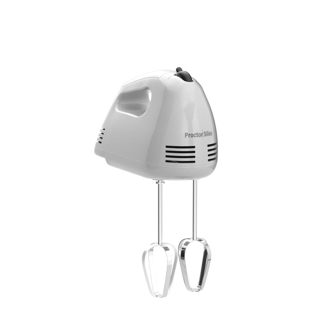 Proctor Silex Easy Mix 5-Speed Electric Hand Mixer with Bowl Rest, Compact and Lightweight, 100 Watts of Peak Power, White (62515G)
