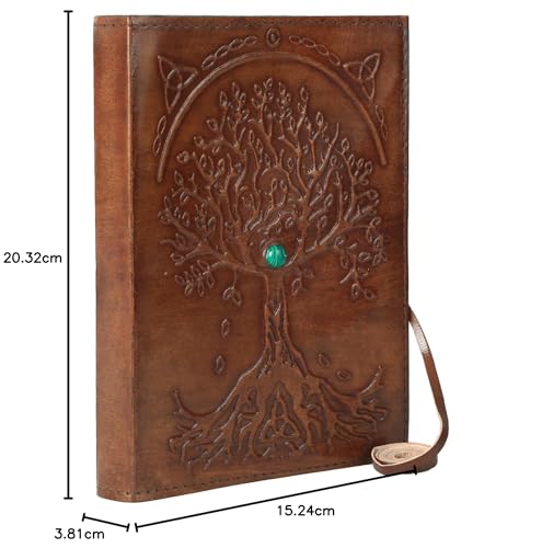 Leather Journal Refillable Lined Paper Tree of Life Handmade Leather Journal/Writing Notebook Diary/Bound Daily Notepad for Men & Women Medium, Writing pad for Artist, Sketch