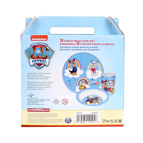 PAW Patrol 3PC Melamine DINNERWARE Set in Gift Box