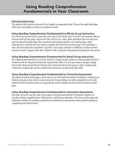 Reading Comprehension Fundamentals, Grade 3