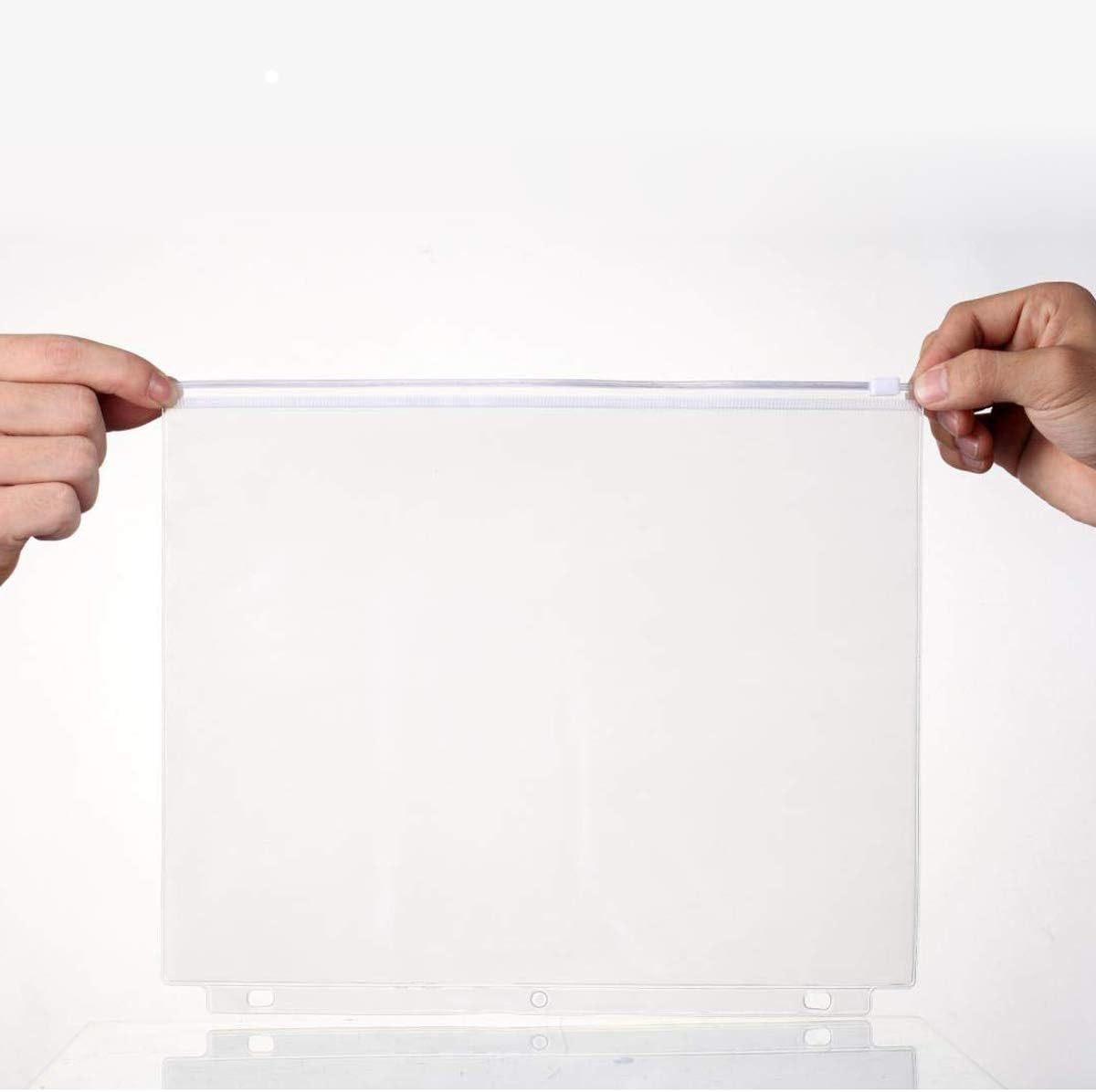 YoeeJob 3 Holes Clear PVC Zipper Binder Pocket Insert Pages Letter Size, 8 1/2" x 11 Loose Leaf Binder Filing Storage Bags 36 Packs(Clear)
