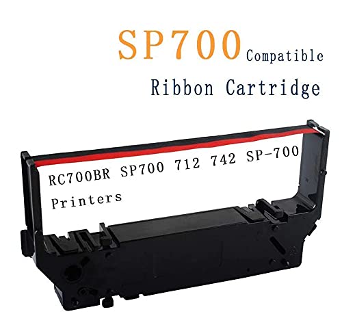 Printer Ribbon Cartridge Compatible with Star SP700, Star RC700BR, RC700, SP712, SP717, SP742, SP747, Black/Red Replacement, Pack of 6 Boxs