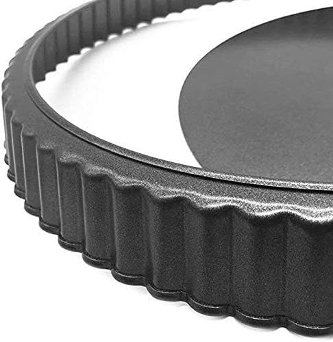 Tart Pan, Quiche Pan, RICHSC Non-Stick Removable Loose Bottom Carbon Steel 9In Tart Pan, Easy to Operate and Clean.