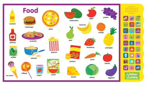 Let’s Learn First Words – Interactive 27-Button Sound Book for Babies & Toddlers with Adorable Art and Real-World Sounds