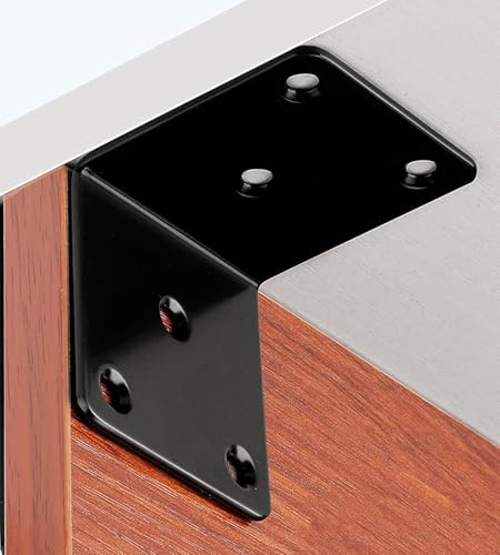 12Packs 2in Black L Corner Brackets for Wood, 2 X 2 Inch Heavy Duty Coner Bracket Brace Joint Right Angle Bracket 90 Degree Corner Fastener