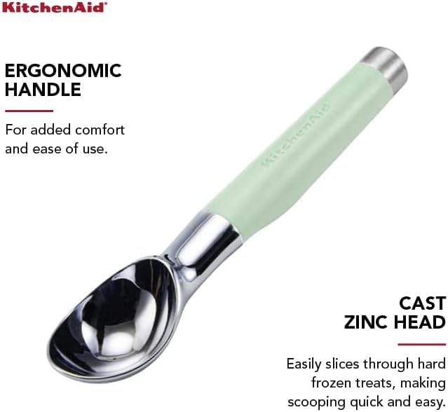 KitchenAid – Gourmet Ice Cream Scooper with Sturdy Head, Comfortable Grip, Easy Release Design (Pistachio)