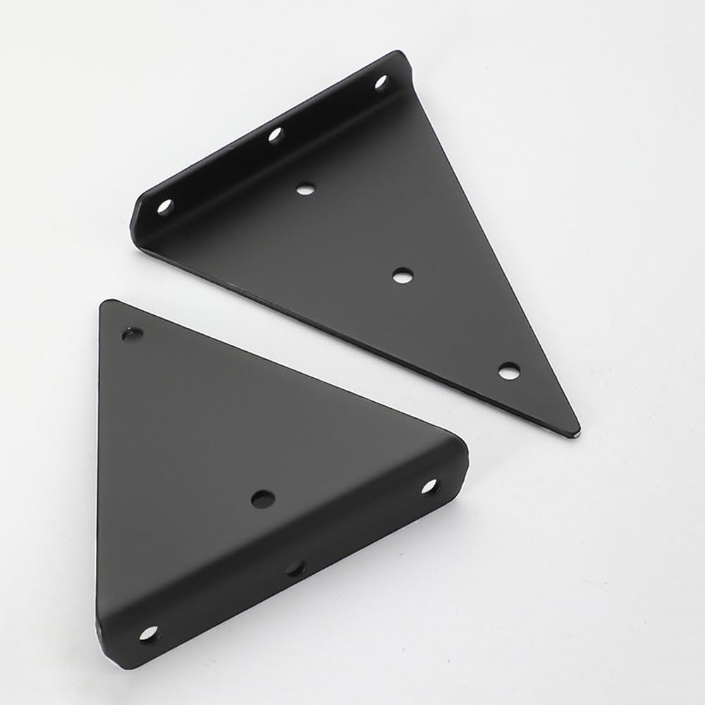 6 Pcs Black Shelf Brackets,3 inch Heavy Duty Metal Triangle Shaped Brackets,Wall Mounted Brackets for Shelves,Hidden Shelf Bracket with Screw