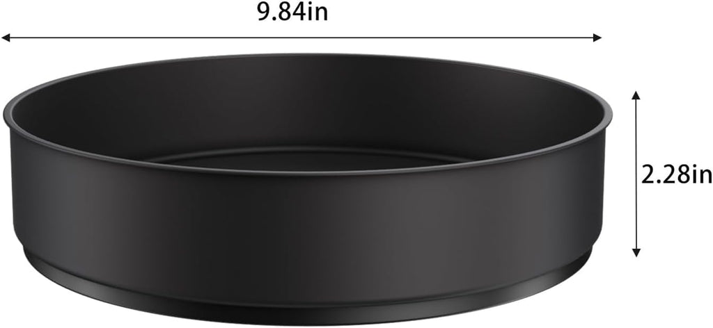 Lazy Susan Stainless Steel Black Spice Rack Turntable for Pantry Cabinet - Decorative Trays Storage Containers Organizer for Kitchen Cabinet, Snacks, Bathroom (9.8 inches)