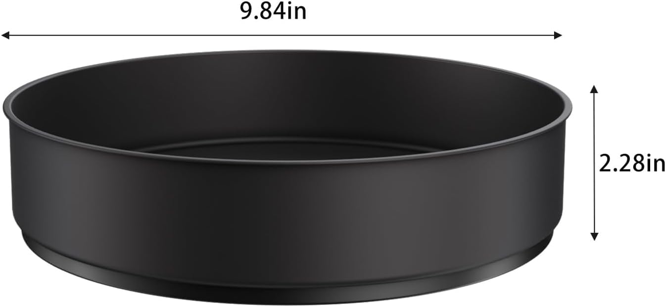 Lazy Susan Stainless Steel Black Spice Rack Turntable for Pantry Cabinet - Decorative Trays Storage Containers Organizer for Kitchen Cabinet, Snacks, Bathroom (9.8 inches)