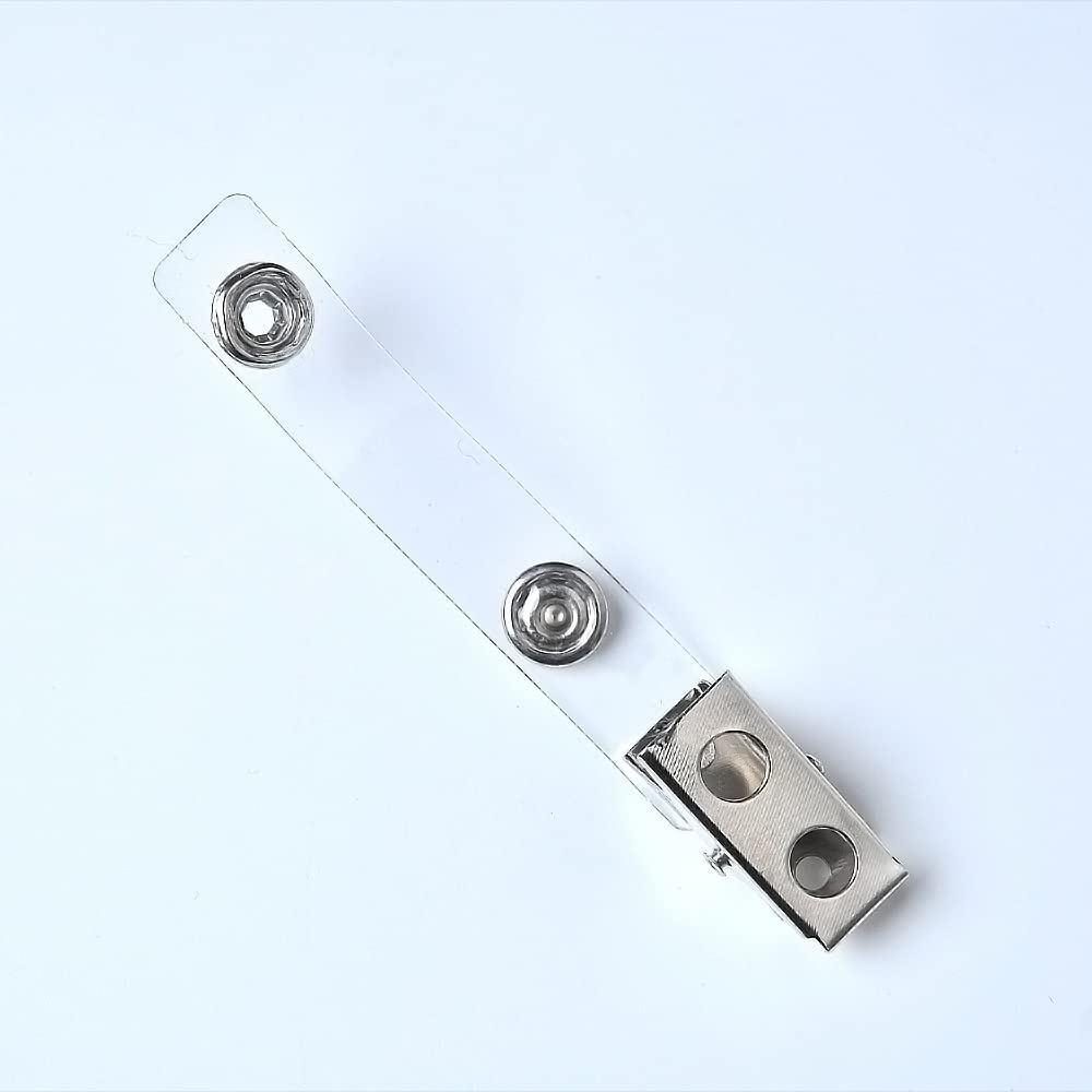 150 Pcs Metal Badge Holder Clips with Clear PVC Straps Tag Clip for Id Cards Name Tags Card Holders Work Badges Nurse Accessories