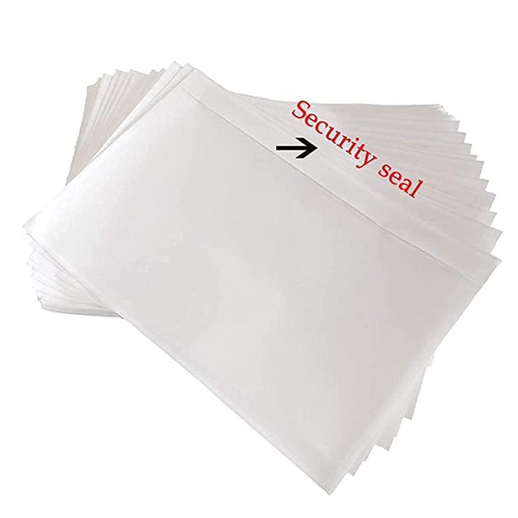LabelMore 200 pcs 6" x 9" Clear Plastic Adhesive Packing List Mailing Shipping Label Pouch Return Label Documents Keeps Paper Safe While Shipping