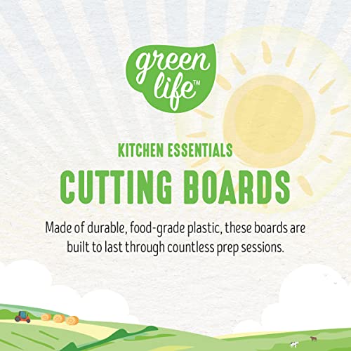 GreenLife Cutting Board Set 8x12 & 10x14, Extra Durable, Meal Prep, Non-Slip, Grip Handles, Crack Resistant, Dishwasher Safe, Reversible, Versatile Kitchen Essentials, Soft Pink