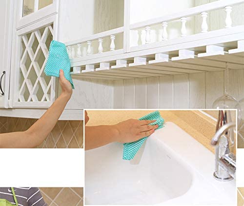 JEBBLAS Disposable Cleaning Towels Reusable Paper Rolls Dish Cloths Handy Cleaning Cloth J Cloth Quick-Dry 50 Count/Roll Total 3 Roll Blue