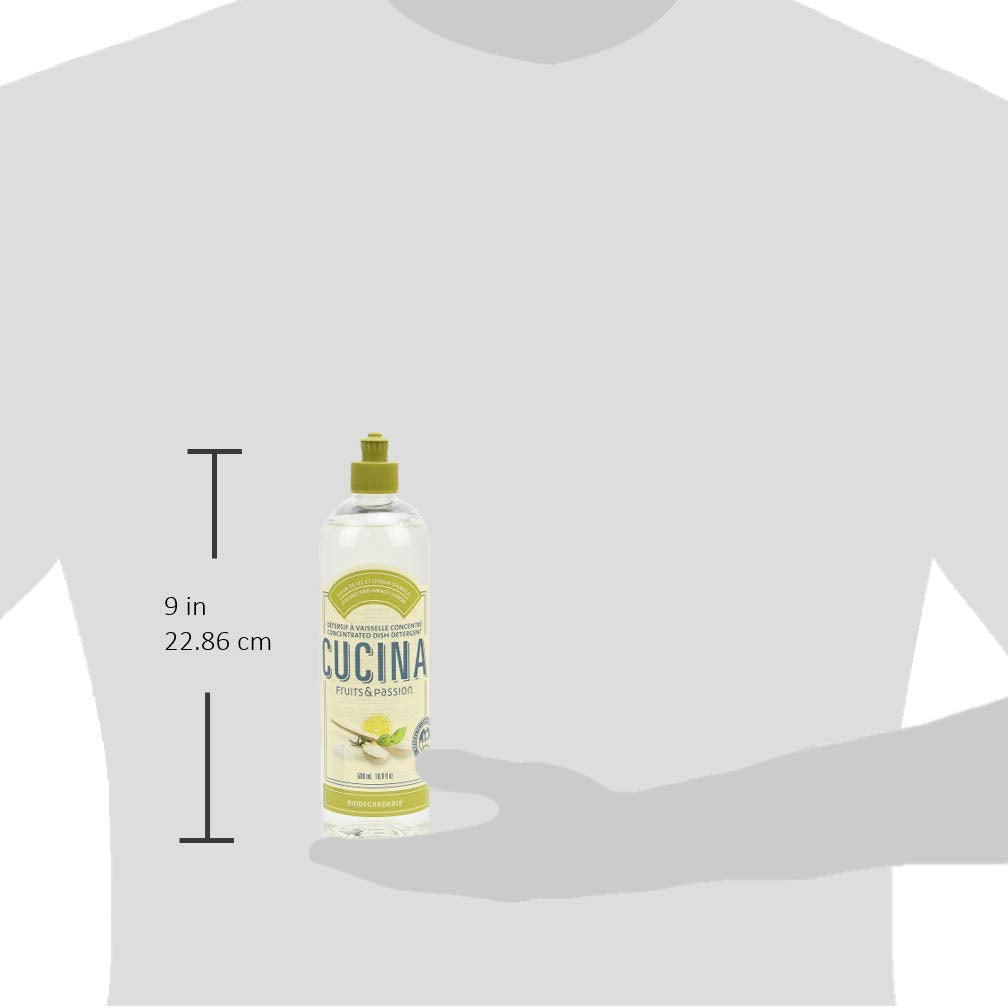 Fruits & Passion's Cucina Concentrated Dish Detergent, Sea Salt and Amalfi Lemon, 500 ml