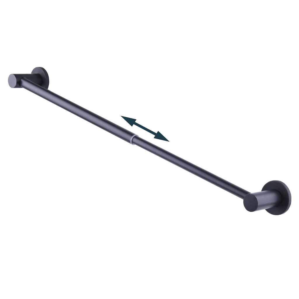 10-18 inches Adjustable Magnetic Towel Bar for Refrigerator, Magnetic Rod for Classroom Whiteboard, Magnet Towel Holder Towel Hook Hanger for Kitchen Dishwasher, Laundry Washer, Black, Pack of 1