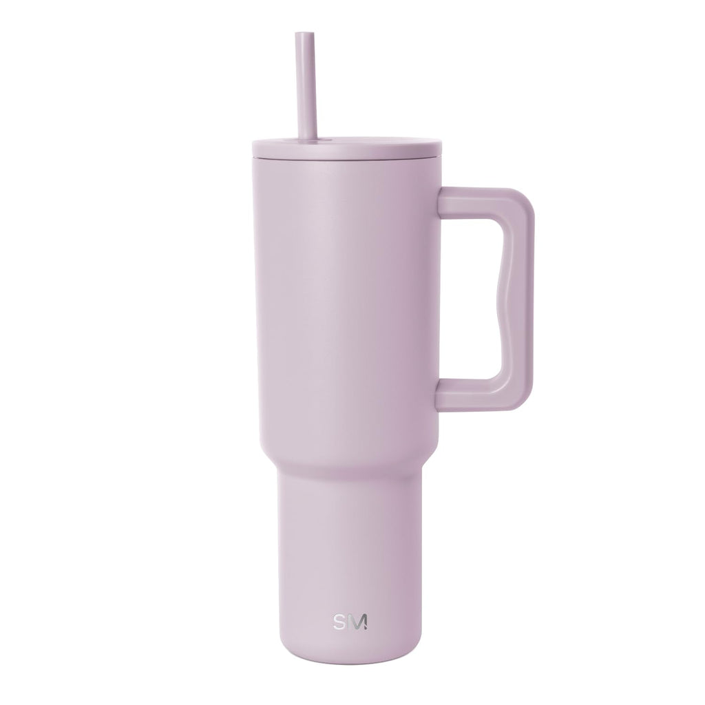 Simple Modern 40 oz Trek Tumbler with Handle and Straw | Insulated Stainless Steel Water Bottle Iced Coffee Cup Travel Mug | 40 oz | Lavender Mist