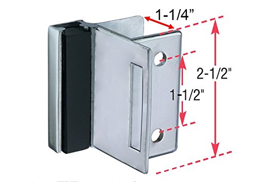 Harris Hardware TP5110-I Strike & Keeper Die Cast Zamac Chrome Plated Square Edge Partition with 1-1/4" Partition Thickness