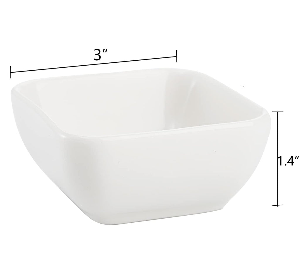 Lawei 12 Packs Ceramic Dip Bowls Set - 3 oz Condiments Server Dishes Mini Bowls Soy Sauce Dish for Sauce, Vinegar, Ketchup, BBQ and Party Dinner