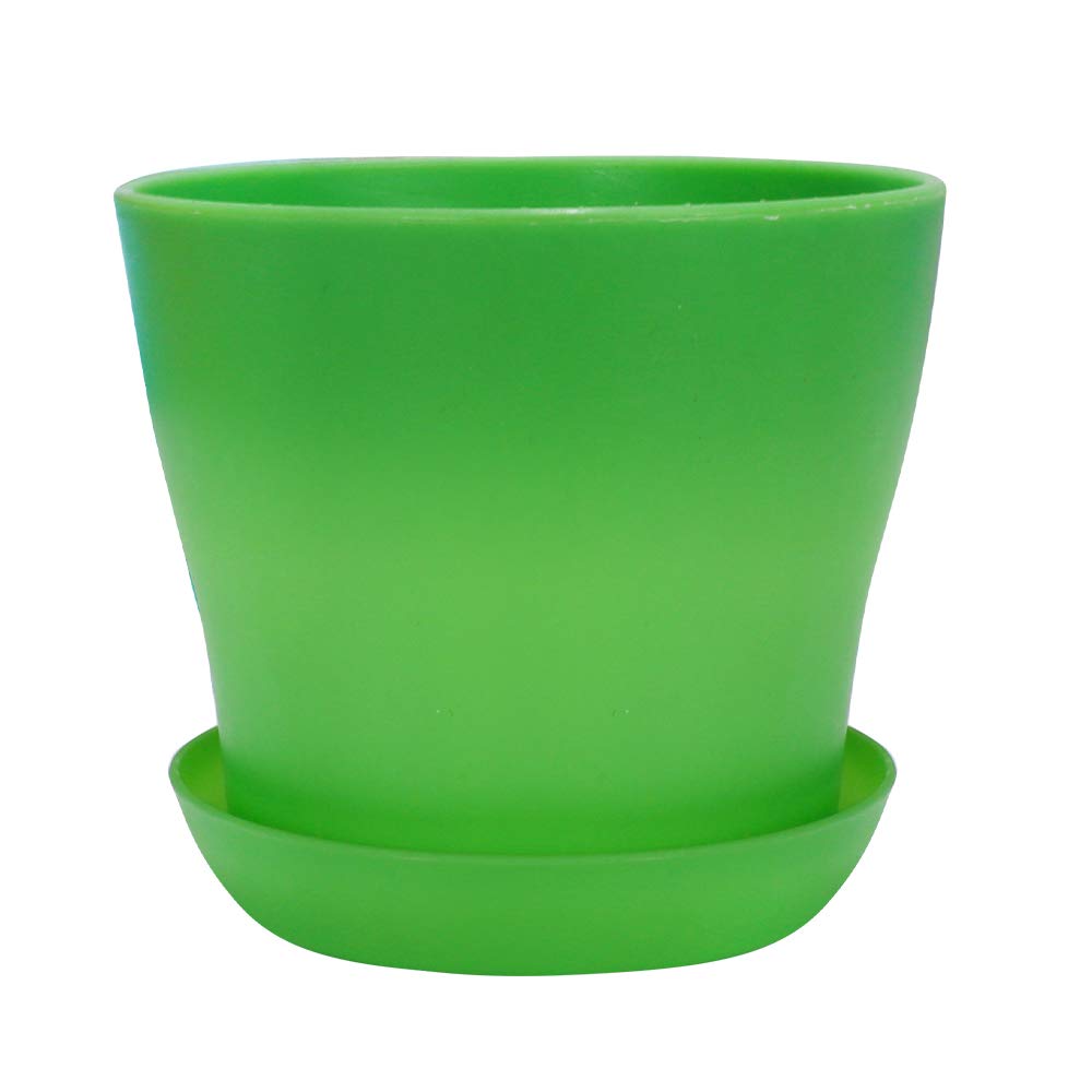 Flower Pots, Happybase 8 Pack 4 Inch Plastic Planters Indoor Flower Plant Pots, Modern Decorative Gardening Pot with Drainage for All House Plants, Flowers, Herbs
