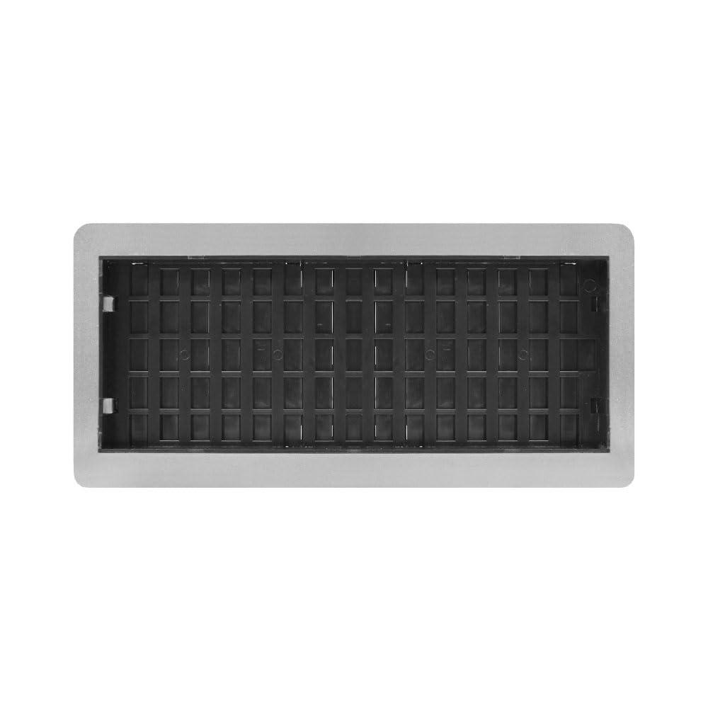 Decor Grates LAJH410-NKL Oriental *NEW* Low Profile Floor Register, 4x10 Inches, Brushed Nickel