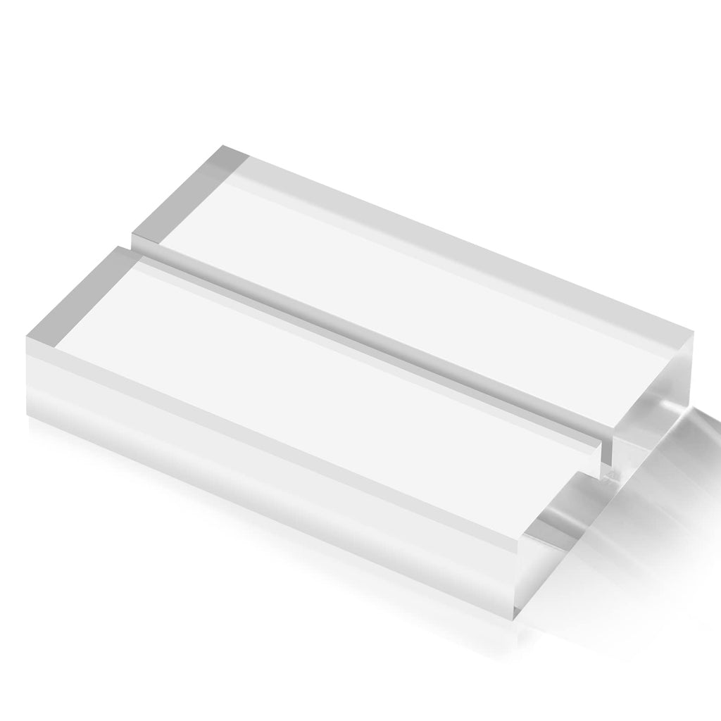 Langaelex 10 Pieces 2" x 3" Clear Acrylic Stand, 1/8 inches slot, Wedding Sign Holders