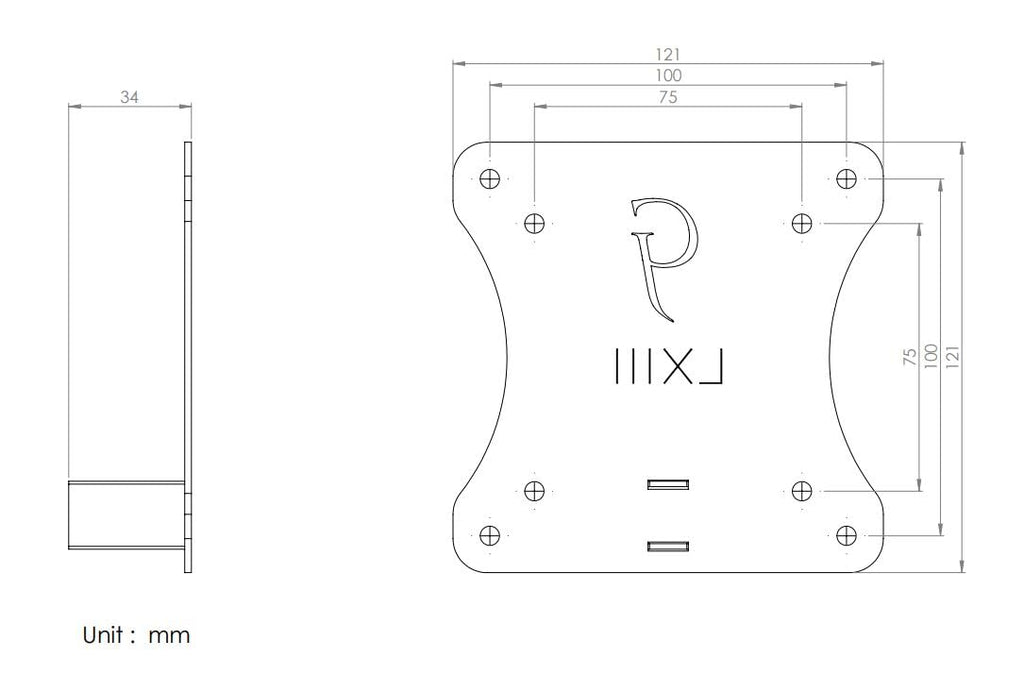 Monitor/Mount VESA Adapter for HP Pavilion 22ER/ES/F/EB/EA, 23ER/F/ES/B/EA, 24ER, 24ES, 24EB, 24EA, 24F, 25ER, 25ES, 25EB, 25EA, 25F, 27ER, 27ES, 27EB, 27F, 27EA- Gladiator Joe - 100% Made in Canada
