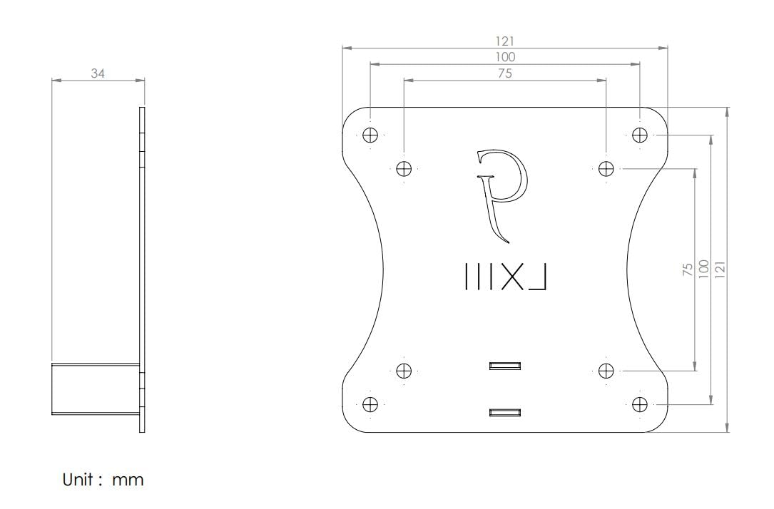Monitor/Mount VESA Adapter for HP Pavilion 22ER/ES/F/EB/EA, 23ER/F/ES/B/EA, 24ER, 24ES, 24EB, 24EA, 24F, 25ER, 25ES, 25EB, 25EA, 25F, 27ER, 27ES, 27EB, 27F, 27EA- Gladiator Joe - 100% Made in Canada