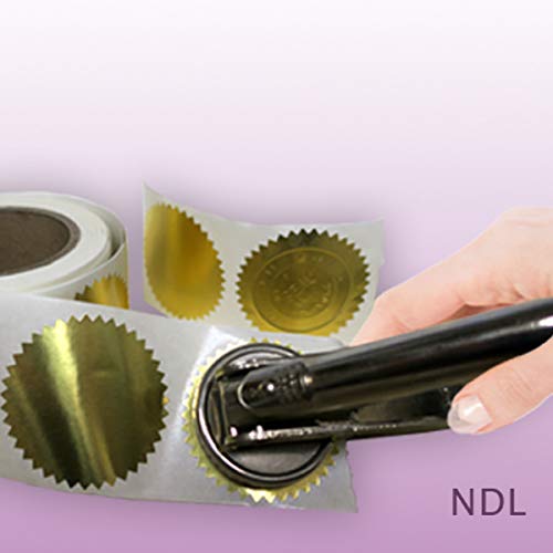 Next Day Labels 2" Round, Gold Metallic Package, Envelope, Certificate Wafer Seals with Serrated Edge. 250 Stickers per Roll