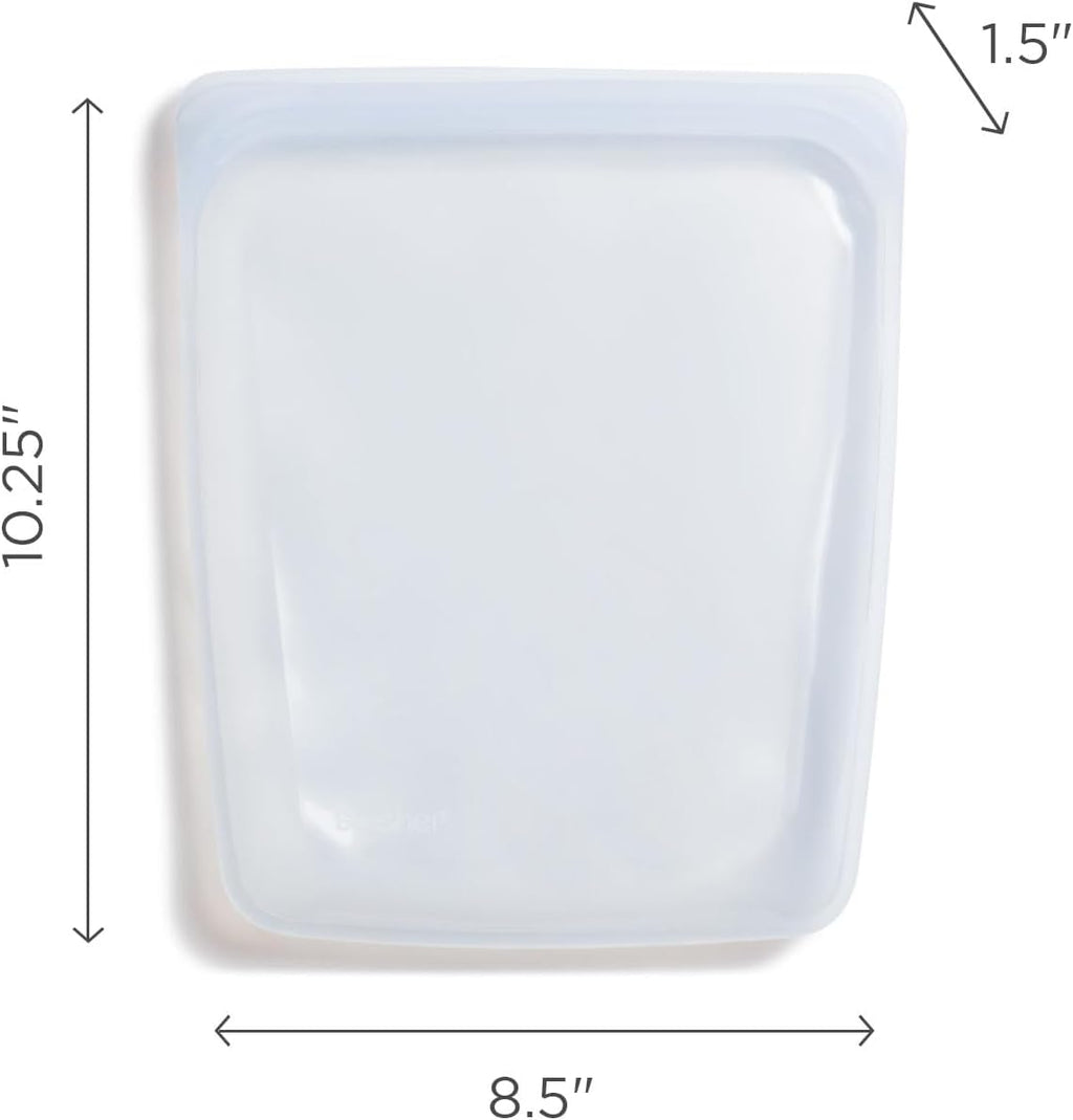 Stasher Premium Silicone Reusable Food Storage Half Gallon Bag, Clear, Microwave, Sous Vide, Dishwasher, Oven and Freezer Safe, BPA Free, Leak-Free, Eco-Friendly, 64 Oz