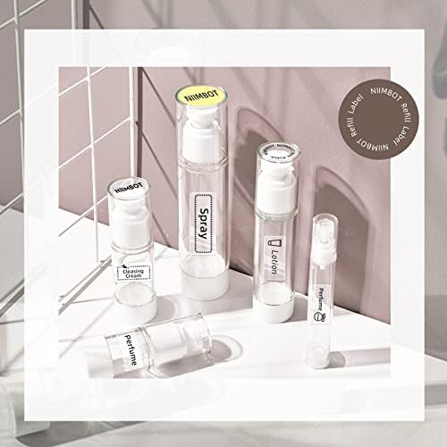 NIIMBOT Refill Labels Compatible with D11/D110/D101/H1S Label Maker, Waterproof, Oil-Proof Travel Bottles Labels for Storage Bins, Jar, Cosmetic Container, JADENS D110&D11