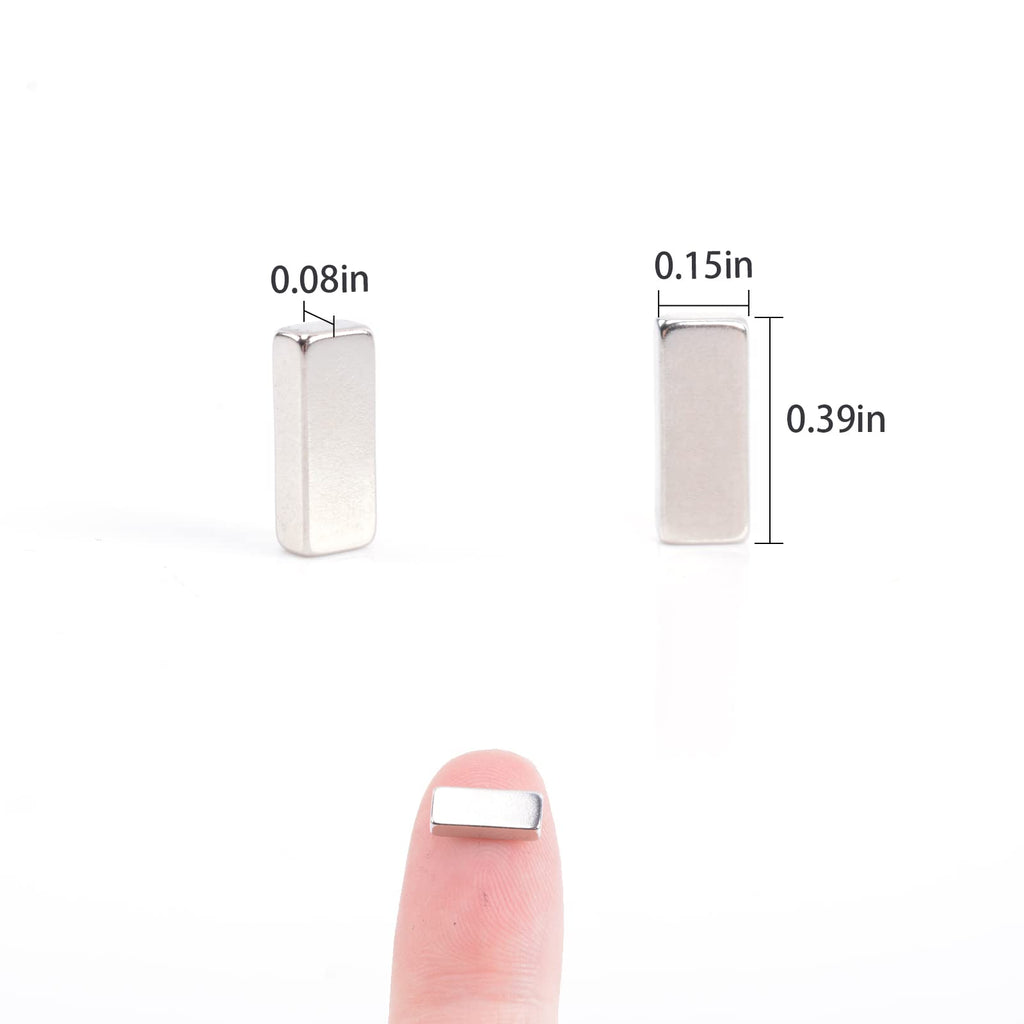 MIN CI 100Pcs Super Strong Rare Earth Magnets Bar, Rectangular Metal Neodymium Magnets, for Refrigerator Cruise Crafts DIY Science Industrial Kitchen Tool Storage (10x4x2mm)