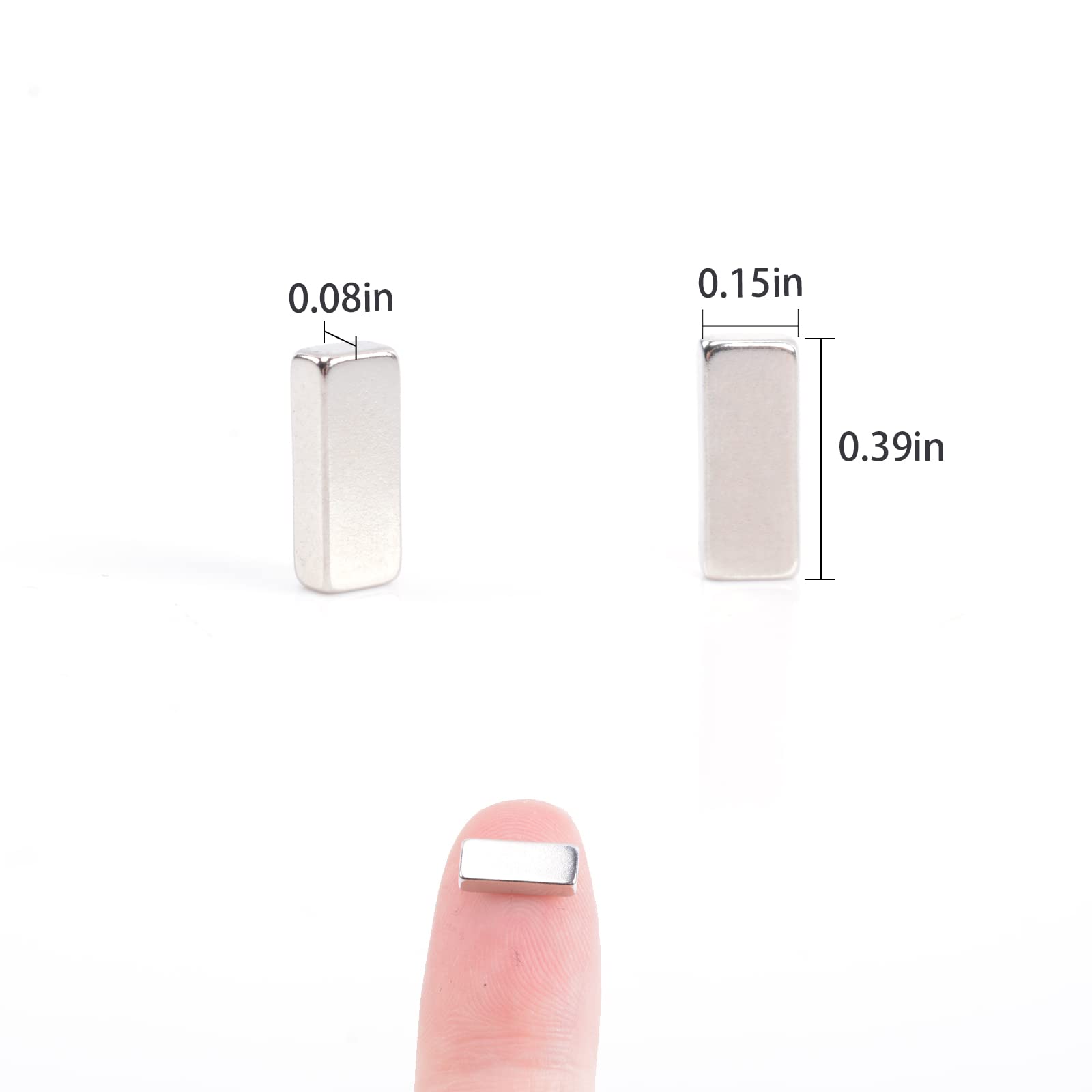 MIN CI 100Pcs Super Strong Rare Earth Magnets Bar, Rectangular Metal Neodymium Magnets, for Refrigerator Cruise Crafts DIY Science Industrial Kitchen Tool Storage (10x4x2mm)