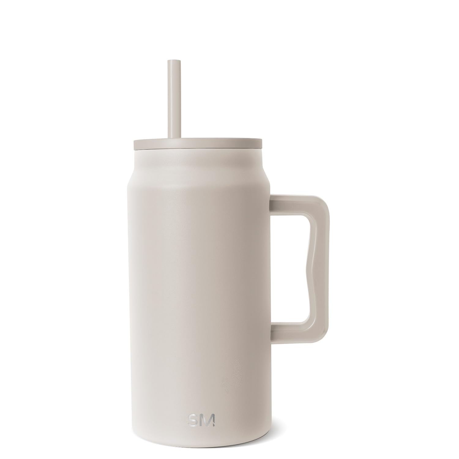 Simple Modern Tumbler with Handle and Straw | Insulated Stainless Steel Large Water Jug | Gifts for Women & Men | Trek Collection | 50oz | Almond Birch
