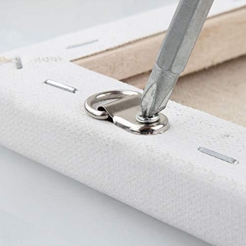 300Pack 1/4 D Ring Hanger, Ready Screw D Ring Picture Hangers Set Heavy Duty for Picture Frames and Mirrors, Used by Framing Professionals1