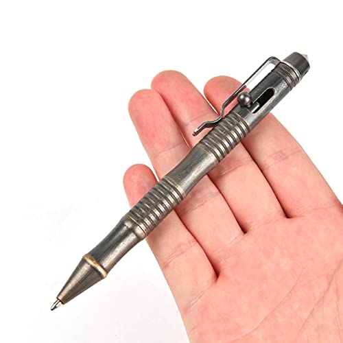 SMOOTHERPRO Solid Brass Bolt Action Pen Heavy Duty for Tremor Parkinson Arthritic Hands Business Office Signature EDC Pocket Carry Retro Black (BB202)