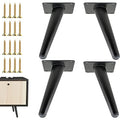 KaizeooHaus 8 inch Furniture Legs Set of 4, Black Metal Table Legs,Mid-Century Style Metal Replacement Legs for Cabinets,Chairs,Coffee Tables,Dresser Replacement Feet for Furniture (Black, 8”/20cm)