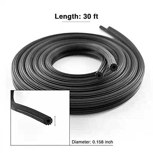 Screen Repair Kit - Easy DIY Project 36" x 90" Fiberglass Mesh With Rolling Tool and Retainer Spline - Replacement for Windows, Sliding Doors, and Patio Screens (Black)