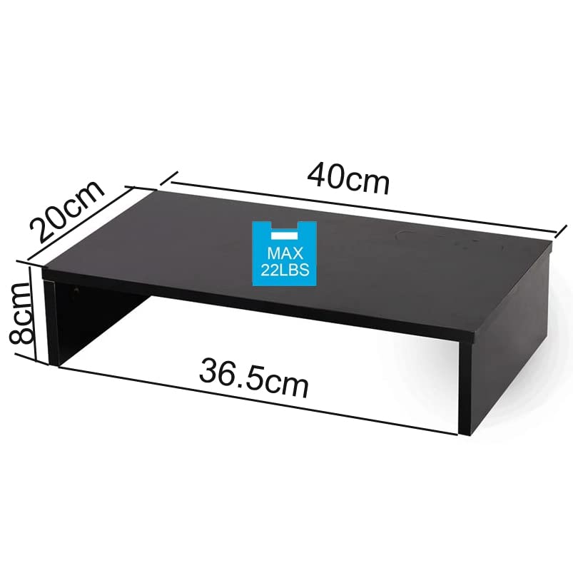 Duramex (TM) Computer Monitor Stand TV Shelf Risers 16 inch Monitor Stand Save Space Black (1 Tier)