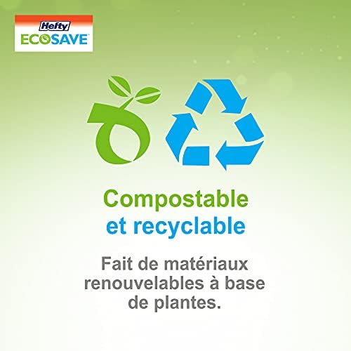 Hefty ECOSAVE Compostable Disposable Paper Plates Lunch 8.86", 100 Count