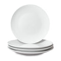 Miicol Ceramic Dinner Plates Set of 4, Large Salad Plate 10.5 inch / 27 cm, White Flat Dish, Porcelain Serving Dishes for Pasta, Steak, Dessert, Microwave and Dishwasher Safe, Scratch Resistant