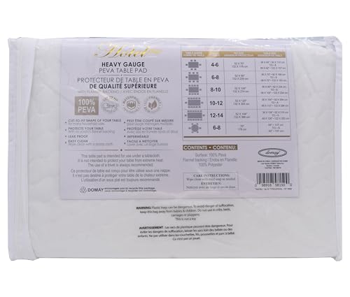 Hotel Quilted Peva Table Pad, 70-Inch, White/Red