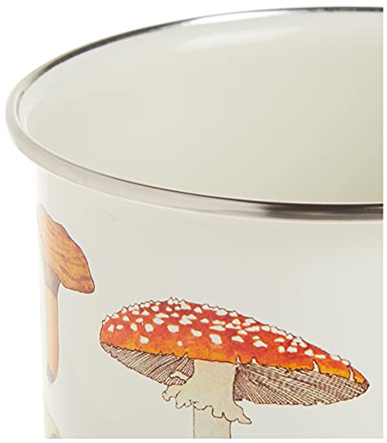 Gift Republic Mushroom Enamel Mug Camping Mug Large Metal Coffee Cup Foraging Fungi Nature Garden Hiking Gift Pretty Design Durable Drinking Cup 500ml