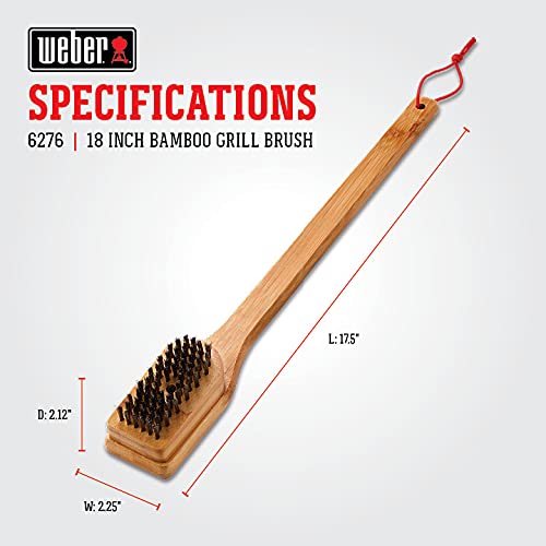 Weber 18in Bamboo Brush for Cleaning BBQ Grill