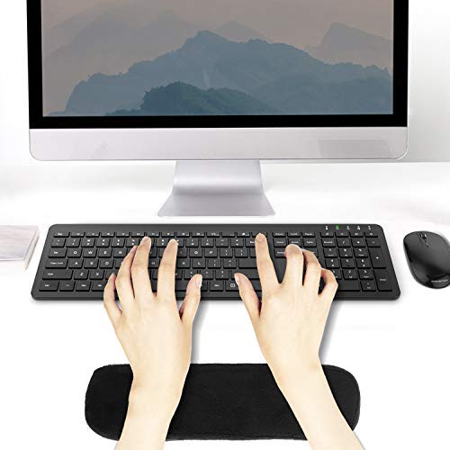 MoKo Chair Armrest Pads, Set of 2 Office Ergonomic High Density Foam Soft Elbow Pillow Cushion for Forearm Pressure Relief Adjustable Universal Padded Chair Armrest Cover - Black