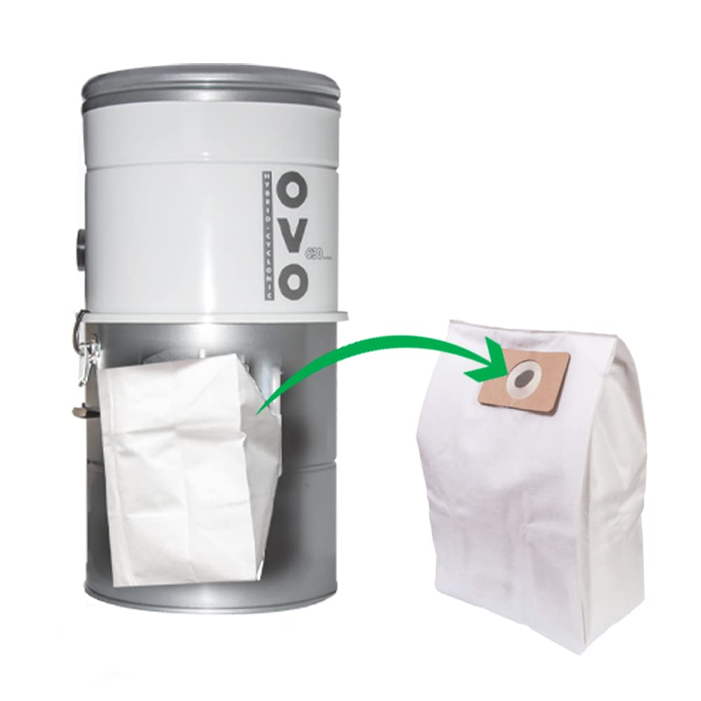 OVO Central Vacuum Triple Layer Disposable Filtration Bags, 12L /3.2Gal, for OVO-700/630/550-18B/18V/25H, NADAIR-700/600AL-22