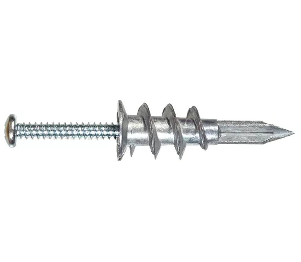 Stanz 100 PCS Drywall Anchors Kit 50 Zinc Heavy Duty Metal Wall Anchors and 50#8 x 1-1/4'' Screws Total 100 Pieces, Metal Anchor Better Than Plastic Anchor Self Drilling Sheetrock Gypsum